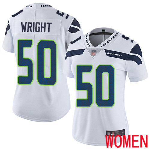 Seattle Seahawks Limited White Women K.J. Wright Road Jersey NFL Football #50 Vapor Untouchable->women nfl jersey->Women Jersey